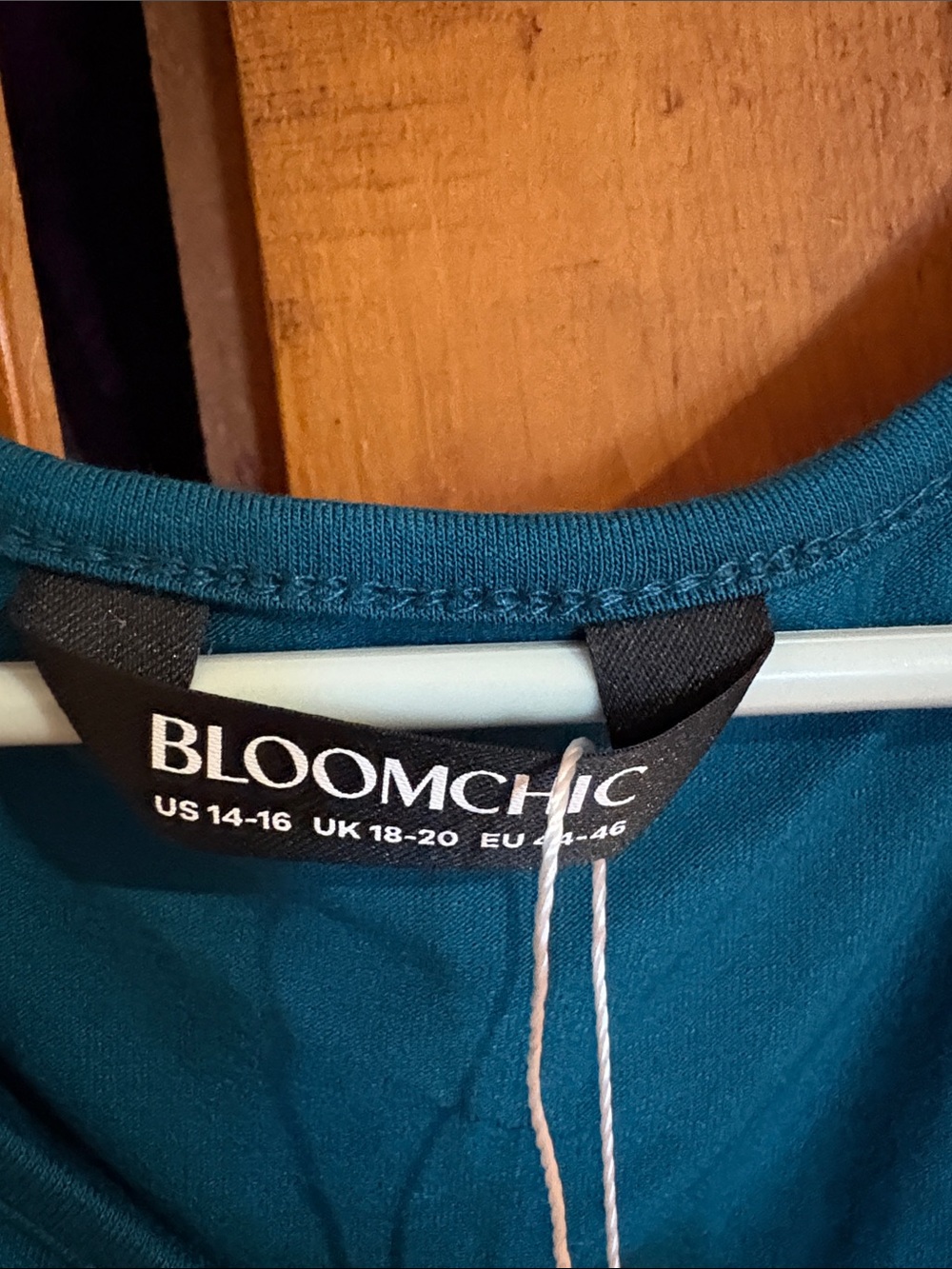 BloomChic Teal Short-Sleeve Drape Top with Knot Detail - Picture 2 of 4